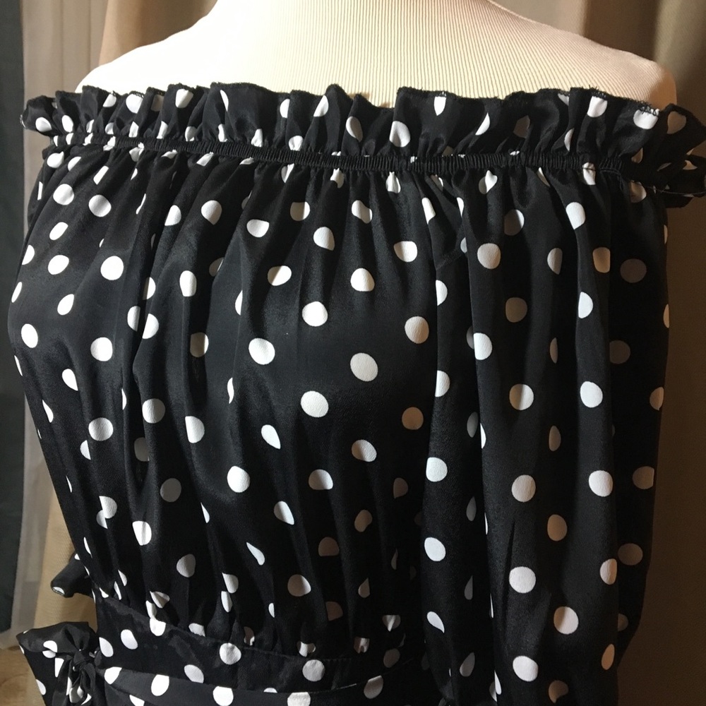 Black Polkadot  long maxi dress